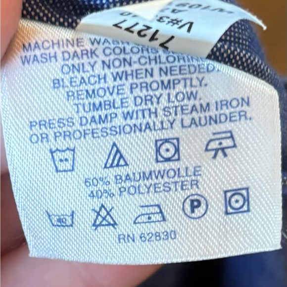 Jeep Dodge Crysler Lands End Oxford Hyde Park Blue‎ Button Down Shirt XL 17-17.5 - Picture 7 of 7